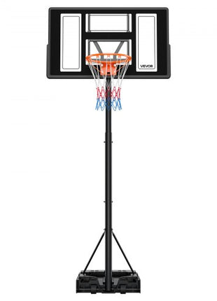 Portable Basketball Stand, 4.4 ft to 10 ft Height Adjustment Basketball Hoop & Goal, Adjustable Basketballs Goal System with Built-in Rolling Wheels for Kids, Teens, Adults in Driveways, Pools
