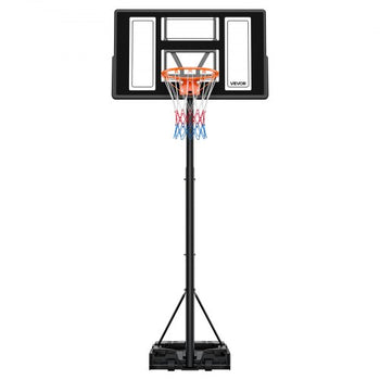 Portable Basketball Stand, 4.4 ft to 10 ft Height Adjustment Basketball Hoop & Goal, Adjustable Basketballs Goal System with Built-in Rolling Wheels for Kids, Teens, Adults in Driveways, Pools
