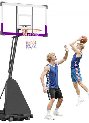 Portable Basketball Stand, 10 ft Height Adjustment Basketball Hoop & Goal, Basketballs Hoop Outdoor with 48 inch PC Backboard for Kids, Adults in Schools, Parks,  Indoor & Outdoor Use