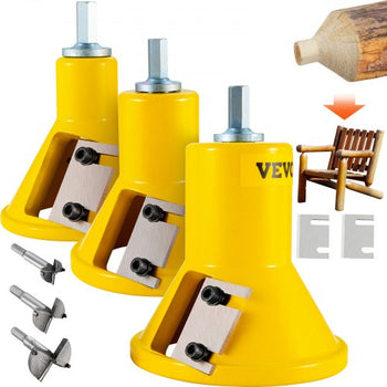 Tenon Cutter, 1"/25.4mm & 1.5"/38mm & 2"/50.8mm, Premium Aluminum & Steel Log Furniture Cutter, with Dual Straight Blades & Button Screws Home Master Kit, Commercial Starters Tool for Home D
