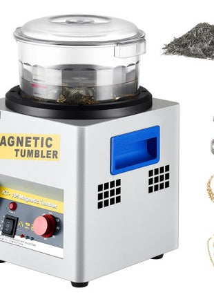 Magnetic Tumbler, 180mm Jewelry Polisher Tumbler,2000 RPM KT-185 Jewelry Polisher Finisher with Adjustable Direction and Time for Jewelry (185mm)