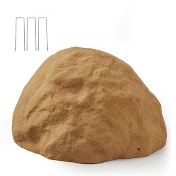 Faux Rock Cover, Outdoor Fake Rock Well Pump Cover, Realistic Natural Texture, Lightweight & Weather-Resistant Artificial Boulder for Landscaping Garden Yard Décor, Sandy Brown, Medium Size