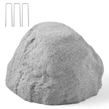 Faux Rock Cover, Outdoor Fake Rock Well Pump Cover, Realistic Natural Texture, Lightweight & Weather-Resistant Polyresin Artificial Boulder for Landscaping Garden Yard Décor, Grey, Small Size