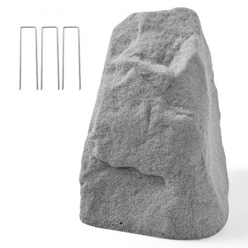Faux Rock Cover, Outdoor Fake Landscape Rock Well Pump Cover, Realistic Appearance & Seamless Design, Lightweight & Weather-Resistant Artificial Boulder for Garden Yard Décor, Grey, Medium Size