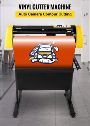 Vinyl Cutter Machine, 34 in / 870 mm Max Paper Feed Cutting Plotter, Automatic Camera Contour Cutting LCD Screen Printer with Stand Adjustable Force and Speed for Sign Making Plotter Cutter