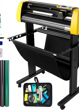 Vinyl Cutter Machine, 34 in / 870 mm Max Paper Feed Cutting Plotter, Automatic Camera Contour Cutting LCD Screen Printer with Stand Adjustable Force and Speed for Sign Making Plotter Cutter