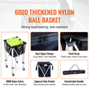 Foldable Tennis Ball Hopper, Holds 180 Tennis Balls, Lightweight Aluminum Alloy Tennis Ball Basket Cart with Wheels, Removable Bag, Carry Bag, Portable Sports Teaching Cart for Tennis Player