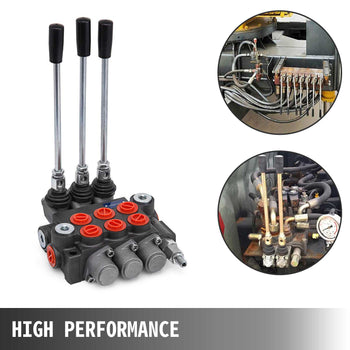 3 Spool Hydraulic Directional Control Valve Double Acting 11 GPM