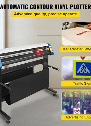53-Inch Automatic Contour Vinyl Cutter Plotter Force & Speed Adjustable Sign Cutting With Floor Stand & Signmaster Software