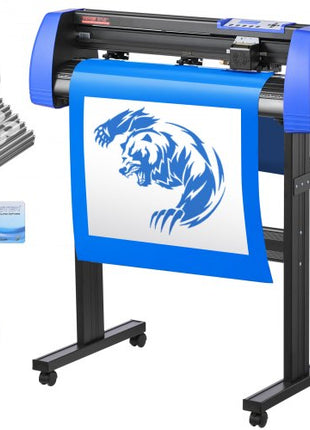 Vinyl Cutter, 28" Vinyl Cutter Machine with 20 Blades, Maximum Paper Feed 720mm Vinyl Plotter Cutter Machine with Sturdy Floor Stand Adjustable Force and Speed for Sign Making