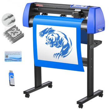 Vinyl Cutter, 28" Vinyl Cutter Machine with 20 Blades, Maximum Paper Feed 720mm Vinyl Plotter Cutter Machine with Sturdy Floor Stand Adjustable Force and Speed for Sign Making