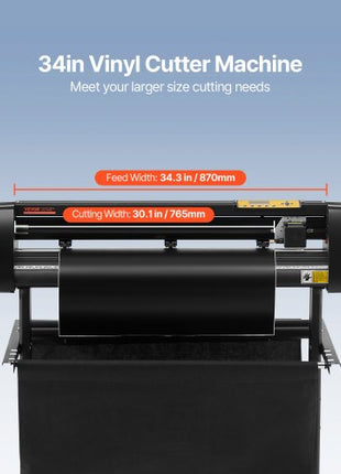 Vinyl Cutter, 34Inch Bundle, Vinyl Cutter Machine, Manual Vinyl Printer, LCD Display Plotter Cutter Sign Cutting with Signmaster Software for Design and Cut, with Supplies, Tools