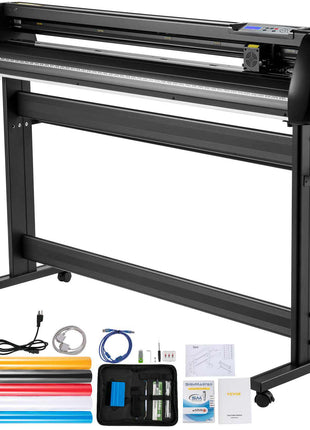 Vinyl Cutter, 53inch Vinyl Cutter Plotter with Stand, Adjustable Speed Force for Sign Making Vinyl Plotter, SignMaster Software Vinyl Tape Tools Vinyl Printer Available with COM/USB/Bluetooth