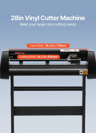 Vinyl Cutter Machine, 28inch Vinyl Plotter, LCD Display Plotter Cutter, Adjustable Double-Spring Pinch Rollers Sign Cutting Plotter, Plotter with Signmaster Software for Design and Cut