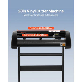 Vinyl Cutter Machine, 28inch Vinyl Plotter, LCD Display Plotter Cutter, Adjustable Double-Spring Pinch Rollers Sign Cutting Plotter, Plotter with Signmaster Software for Design and Cut