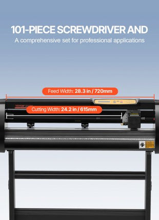 Vinyl Cutter Machine, Upgraded 28 Inch Paper Feed Cutting Plotter Bundle, Adjustable Force & Speed Vinyl Printer with Powerful Stepper Motors, Signmaster Software Compatible with Windows System