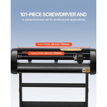 Vinyl Cutter Machine, Upgraded 28 Inch Paper Feed Cutting Plotter Bundle, Adjustable Force & Speed Vinyl Printer with Powerful Stepper Motors, Signmaster Software Compatible with Windows System