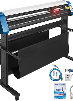 Vinyl Cutter 53 Inch Vinyl Cutter Machine Semi-Automatic DIY Vinyl Printer Cutter Machine Manual Positioning Sign Cutting with Floor Stand Signmaster Software