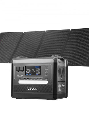 Portable Power Station, 2400W Portable Solar Generator with 200W Foldable Solar Panel, 2160Wh Expandable LiFePO4 Battery Backup with 10 Output Ports & Adjustable Input Power for Home Camping RV
