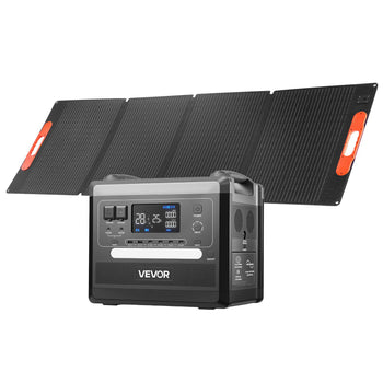 Portable Power Station, 2400W Portable Solar Generator with 200W Foldable Solar Panel, 2160Wh Expandable LiFePO4 Battery Backup with 10 Output Ports & Adjustable Input Power for Home Camping RV
