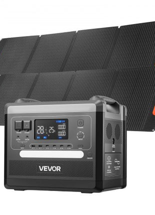 Portable Power Station, 2400W Portable Solar Generator with 2PCS * 200W Foldable Solar Panels, 2160Wh Expandable LiFePO4 Battery Backup with 10 Output Ports for Home Backup Outdoor Camping RV