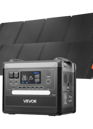 Portable Power Station, 2400W Portable Solar Generator with 2PCS * 200W Foldable Solar Panels, 2160Wh Expandable LiFePO4 Battery Backup with 10 Output Ports for Home Backup Outdoor Camping RV