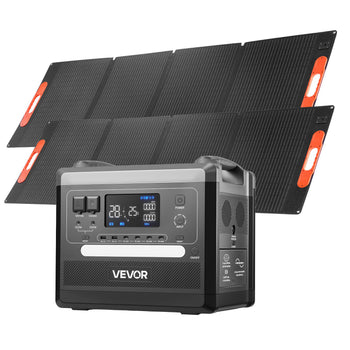 Portable Power Station, 2400W Portable Solar Generator with 2PCS * 200W Foldable Solar Panels, 2160Wh Expandable LiFePO4 Battery Backup with 10 Output Ports for Home Backup Outdoor Camping RV