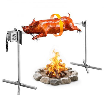 Rotisserie Grill, AC120V 8 Level Height Electric Rotisserie Grill Kit, BBQ Grills Rotisseries Kit with 88 lbs Load Capacity, 38W Motor, Stainless Steel Automatic Grilling Kits for Parties