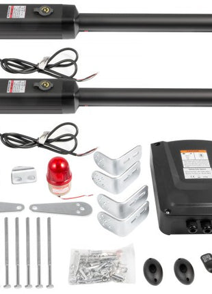 Dual Swing Gate Opener Heavy Duty Automatic Gate Opener Up to 660lbs & 18ft Long Gate AC Powered 50W Automatic Gate Openers with Remote Complete Kit Push/Pull-to-Open Dual Gate Opener 16mm/s