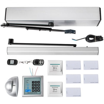 Automatic Door Opener 110-240V, Handicap Door Opener 22 Lbs, 50 W Swing Door Opener, Automatic Swing Door Opener, 120 Degrees Adjustable Aluminum Alloy and Stainless Steel Electric Door Opener