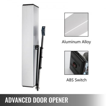 Automatic Door Opener 110-240V, Handicap Door Opener 22 Lbs, 50 W Swing Door Opener, Automatic Swing Door Opener, 120 Degrees Adjustable Aluminum Alloy and Stainless Steel Electric Door Opener