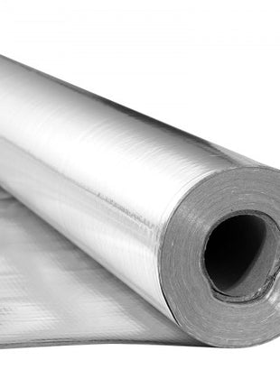 Double Reflective Insulation Roll, Non-Perforated Woven Fabric Radiant Barrier, 0.15mm 48 in x 125 ft, Double-Sided Aluminum Foil Heat Reflective Shield, Thermal Insulation Roll for Window Roofs