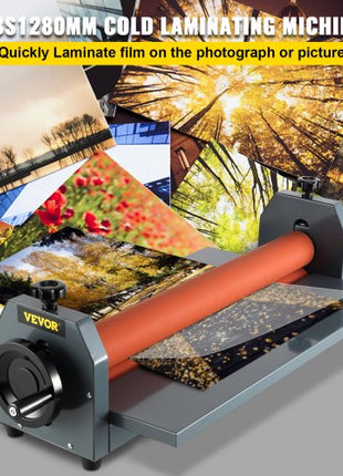 51 Inch Cold Laminator Machine 10mm Manual Vinyl Photo Film Cold laminator Hand Crank Pressure Cold Roll laminator(51Inch)