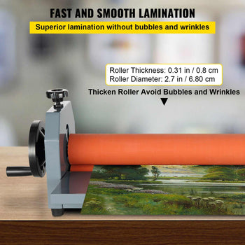 25.5in 648mm Manual Cold Roll Laminator Vinyl Photo Laminating Machine