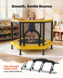 Trampoline for Kids, Toddler Mini Trampoline, 132 lbs Capacity Indoor Outdoor Play Toys with Enclosure Net and Basketball Hoop, Easy to Assemble, Christmas Toys Birthday Gifts for Girls Boys