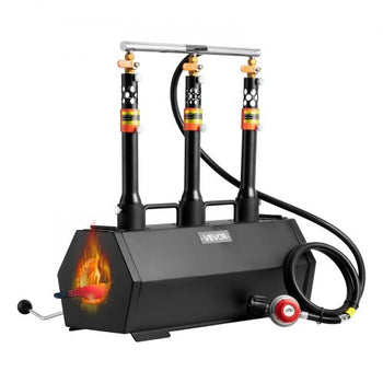 Portable Propane Forge, 3 Burners, 2600? Tool and Knife Making Blacksmithing Farrier Forge, Large Capacity Hexagon, Cold-Rolled Steel Gas Forging Tools and Equipment, Use for Metal Forging