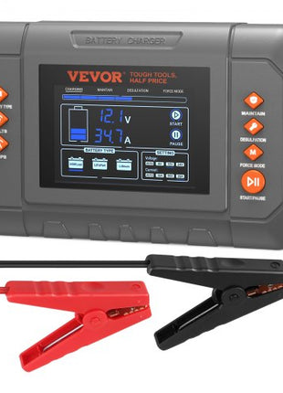 Smart Battery Charger, 35-Amp, Lithium LiFePO4 Lead-Acid (AGM / Gel / SLA) Car Battery Charger with LCD Display, Trickle Charger Maintainer Desulfator for Boat Motorcycle Lawn Mower Deep Cycle
