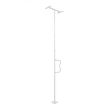 Floor-to-Ceiling Transfer Pole, Tension Mounted Bathroom Grab Bar with Anti-Slip Curve Handle, 300 Lbs Capacity Security Pole for Elderly, Ideal Senior Safety Pole for 7-10 Ft Ceilings, White
