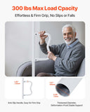 Floor-to-Ceiling Transfer Pole, Tension Mounted Bathroom Grab Bar with Anti-Slip Curve Handle, 300 Lbs Capacity Security Pole for Elderly, Ideal Senior Safety Pole for 7-10 Ft Ceilings, White