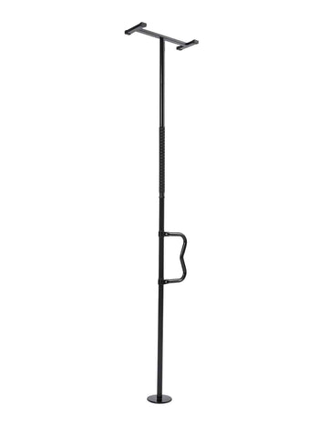 Floor-to-Ceiling Transfer Pole, Tension Mounted Bathroom Grab Bar with Anti-Slip Curve Handle, 300 Lbs Capacity Security Pole for Elderly, Ideal Senior Safety Pole for 7-10 Ft Ceilings, Black