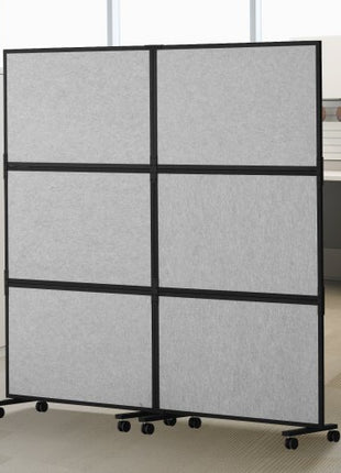 Office Divider, 2 Panel Office Partition, Freestanding Office Divider Wall Partition & Privacy Divider Reduce Noise and Room Separation, Light Grey