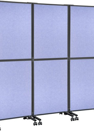 Acoustic Room Divider 72\" x 66\" Office Partition Panel 3 Pack Office Divider Wall Steel Blue Office Dividers Partition Wall Polyester & 45 Steel Cubicle Wall Reduce Noise and Visual Distractio