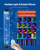 Sensory Bubble Tube Lamp, 2.67 ft Bubble Fish Tube, Sensory Aquarium Lamp with 6 Floating Fish & 16 Color Effects, Remote Control, Stress Relief Calming Light for Bedroom Living Room Home Decor