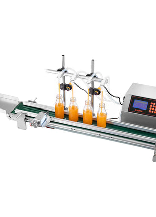Automatic Liquid Filling Machine, 4 Nozzles with Conveyor Bottle Filler, for Water and Oil, 10-500 g Recommend, Premium Stainless Steel Body, Digital Weighing, Adjustable Stand, Easy to Operate