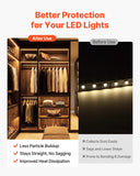 10-Pack 6.6 ft/2M U Shape LED Aluminum Channel, with Milky Cover, End Caps and Mounting Clips, Aluminum Profile for LED Strip Light Installations, Easy Installation, for Under Cabinet Counter