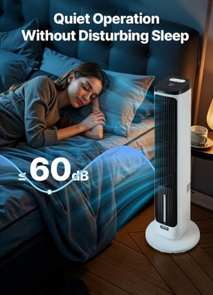 Tower Fan, 23.3ft/s Velocity Quiet Floor Fan, 70° Oscillating Fans for Indoors with 9 Speeds, 4 Modes, 24H Timer, Portable Standing Bladeless Fan with Remote Control for Bedroom, Office, Home