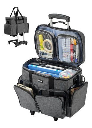 Rolling Laptop Bag, Fits Up to 15.6 Inch Laptop, Wheeled Briefcase, Teacher Roller Computer Tote Bag with Detachable Trolley & Telescopic Handle, Laptop Case for Work Travel, Women & Men (Gray)