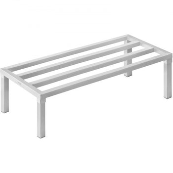 Aluminum Dunnage Rack, 48 x 20 Commercial Food Floor Rack, 12 Off the Floor, 1800 lbs Capacity All-Welded Aluminum Storage Rack, for Storage in Restaurants, Kitchens, Garages and Vehicles