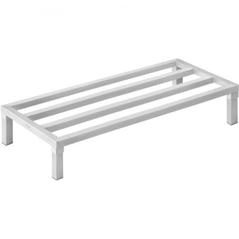 Aluminum Dunnage Rack, 48 x 20 Commercial Food Floor Rack, 8 Off the Floor, 1800 lbs Capacity All-Welded Aluminum Storage Rack, for Storage in Restaurants, Kitchens, Garages and Vehicles