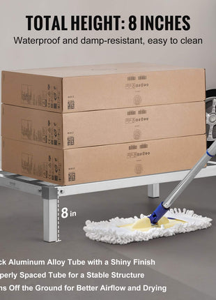 Aluminum Dunnage Rack, 36” x 20” Commercial Food Floor Rack, 8” Off the Floor, 1000 lbs Capacity All-Welded Aluminum Storage Rack, for Storage in Restaurants, Kitchens, Garages and Vehicles